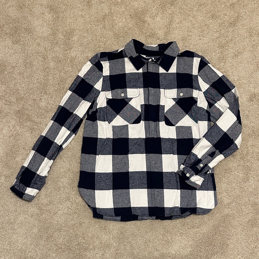 J.Crew Blue and White Checkered Shirt